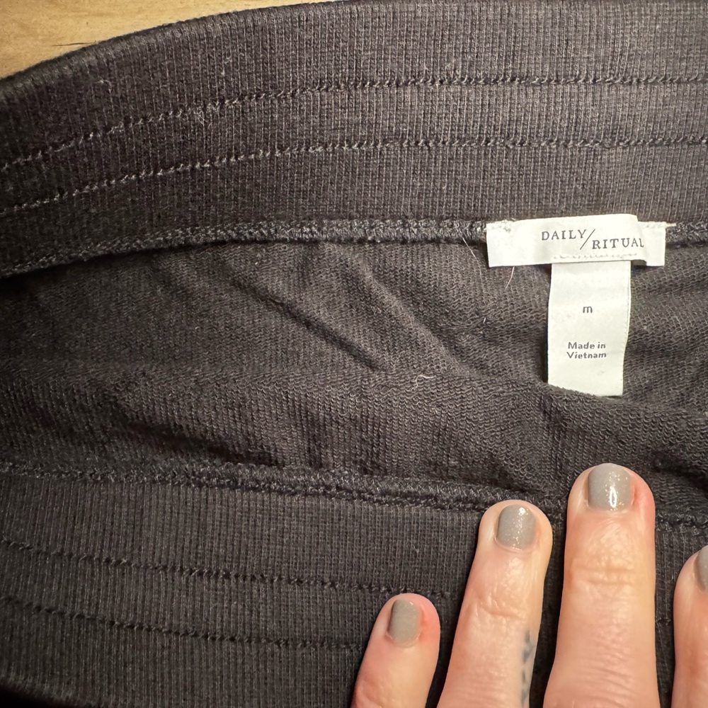 Anthropologie Daily Ritual Black Mini Skirt with Tie Detail - Picture 3 of 5